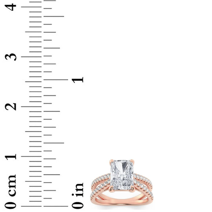 2Cttw Radiant Shaped Lab Grown Diamond (F/VS) Engagement Ring in 14K Gold