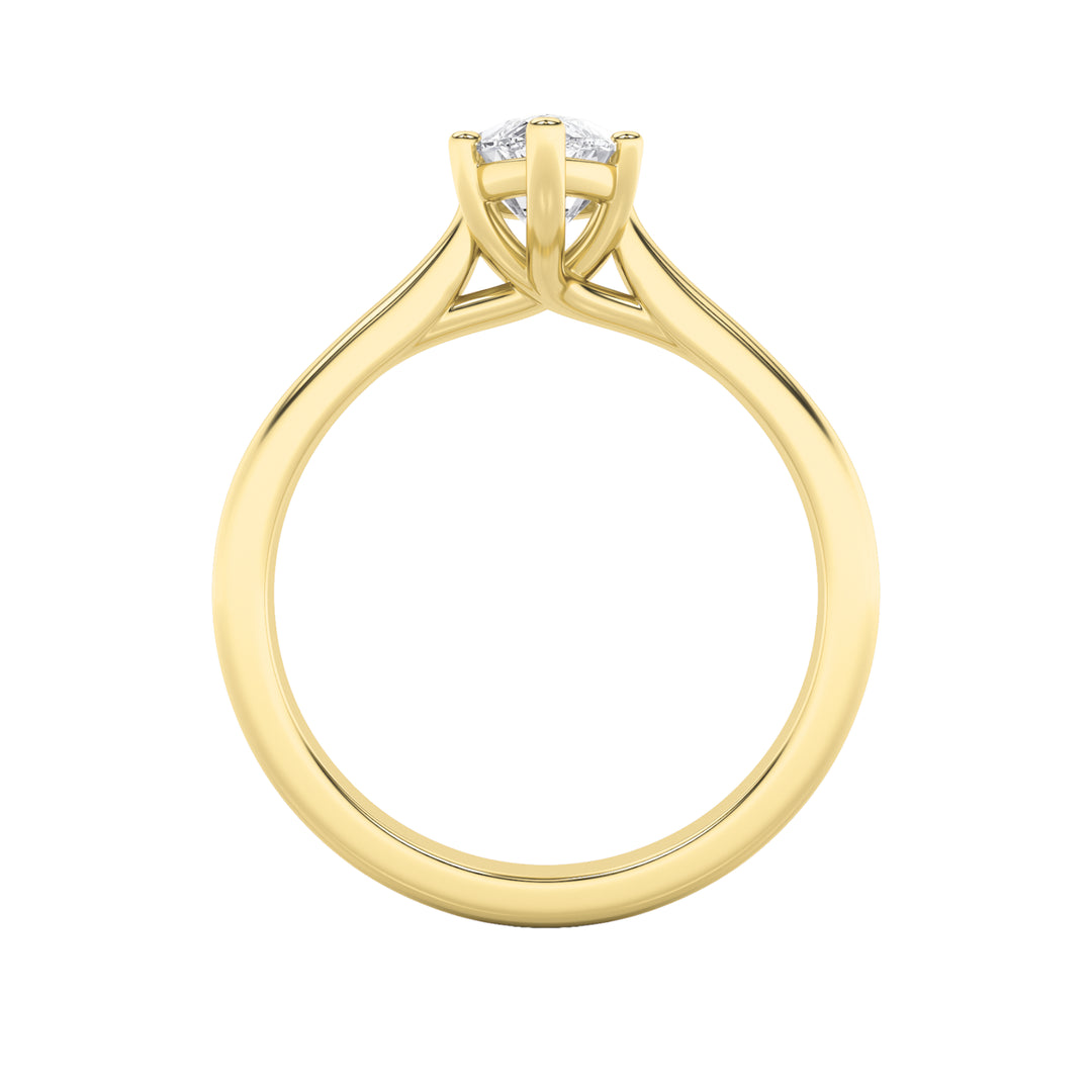 1CTW Marquise Shaped Lab Grown Diamond (F/VS) Plain Cathedral Trellis Shank Solitaire Engagement Ring in 14K Gold