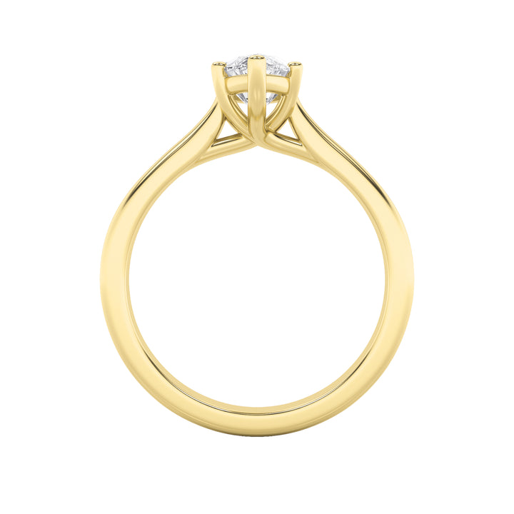 1CTW Marquise Shaped Lab Grown Diamond (F/VS) Plain Cathedral Trellis Shank Solitaire Engagement Ring in 14K Gold