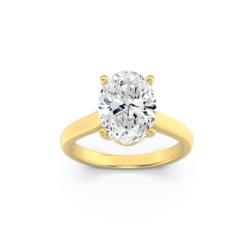 14KY 2.5ct Lab Diamond Oval Ring Size 7