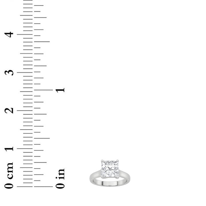 2Cttw Princess Shaped Lab Grown Diamond (F/VS) Plain Cathedral Trellis Shank Solitaire Engagement Ring in 14K Gold
