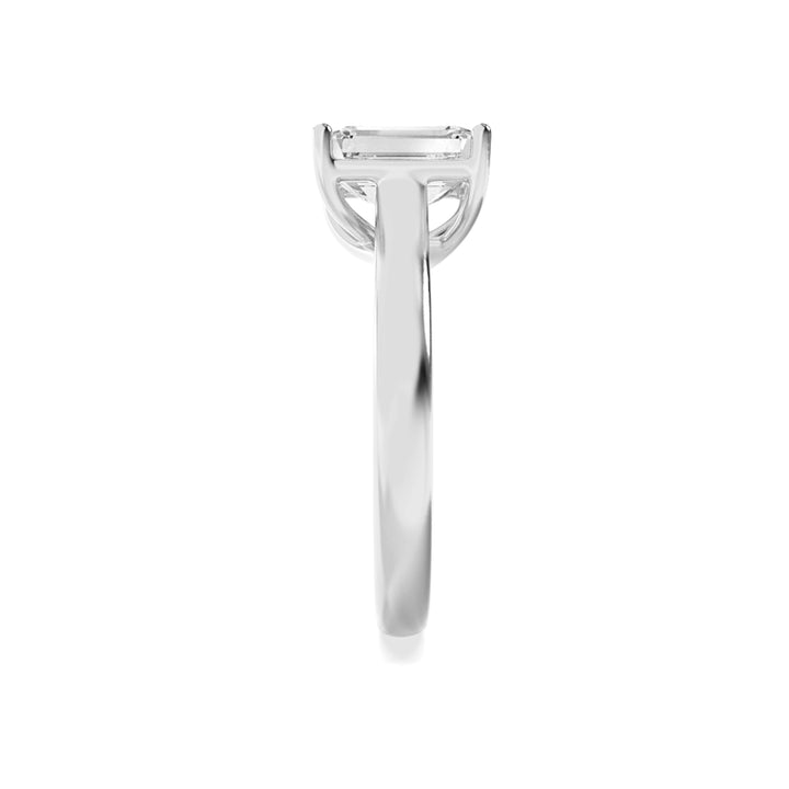 1CTW Radiant Shaped Lab Grown Diamond (F/VS) Plain Cathedral Trellis Shank Solitaire Engagement Ring in 14K Gold