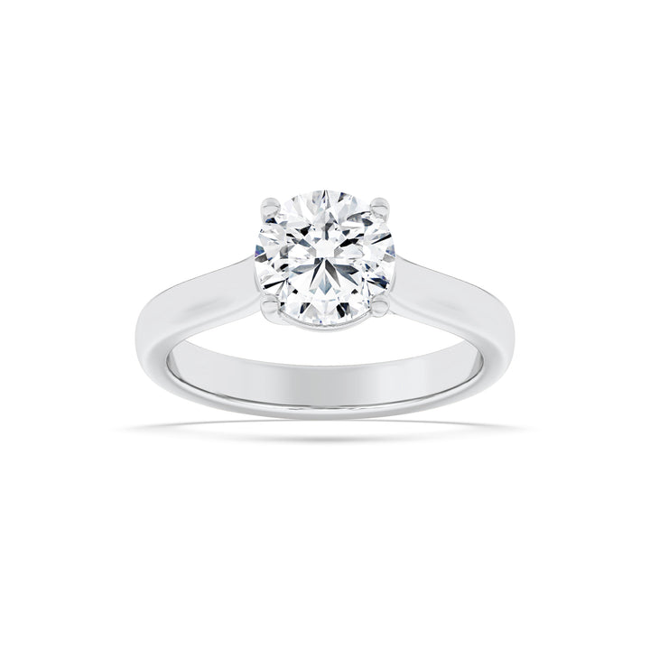 2Cttw Round Shaped Lab Grown Diamond (F/VS) PlainCathedral Trellis Shank Solitaire Engagement Ringin 14K Gold