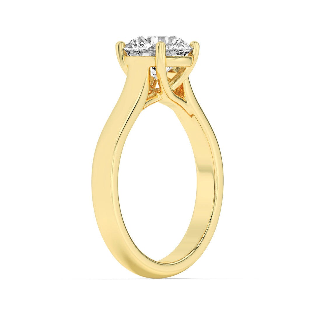 2Cttw Round Shaped Lab Grown Diamond (F/VS) PlainCathedral Trellis Shank Solitaire Engagement Ringin 14K Gold
