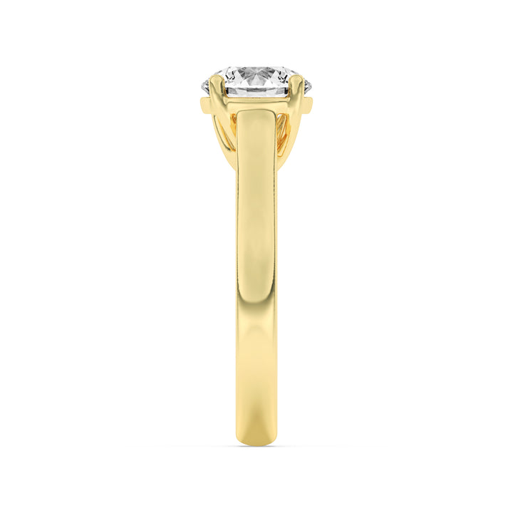 2Cttw Round Shaped Lab Grown Diamond (G/VS) PlainCathedral Trellis Shank Solitaire Engagement Ringin 14K Gold