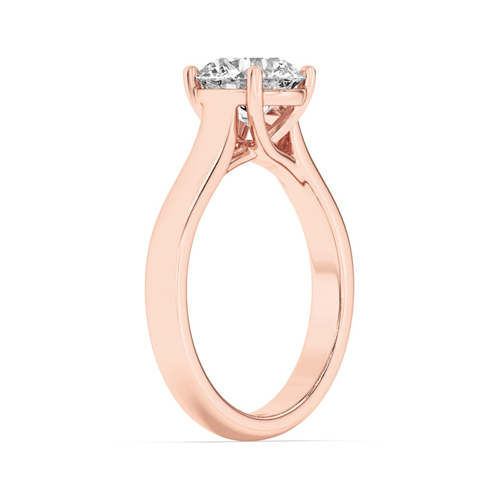 2Cttw Round Shaped Lab Grown Diamond (F/VS) PlainCathedral Trellis Shank Solitaire Engagement Ringin 14K Gold