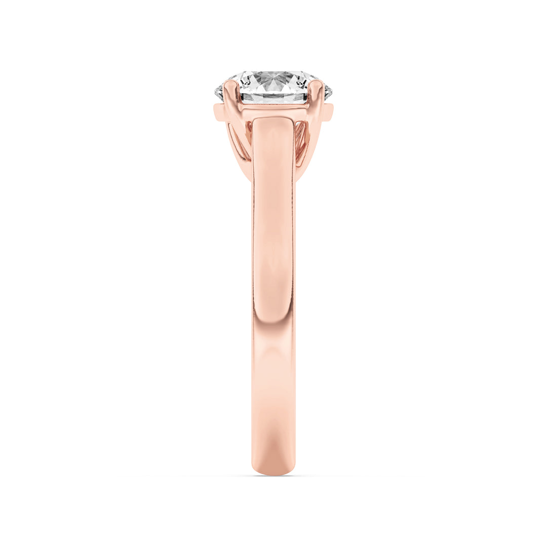 2Cttw Round Shaped Lab Grown Diamond (F/VS) PlainCathedral Trellis Shank Solitaire Engagement Ringin 14K Gold