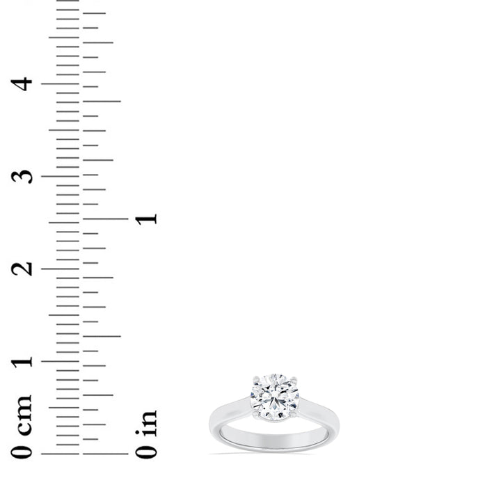 3Cttw Round Shaped Lab Grown Diamond (F/VS) PlainCathedral Trellis Shank Solitaire Engagement Ringin 14K Gold