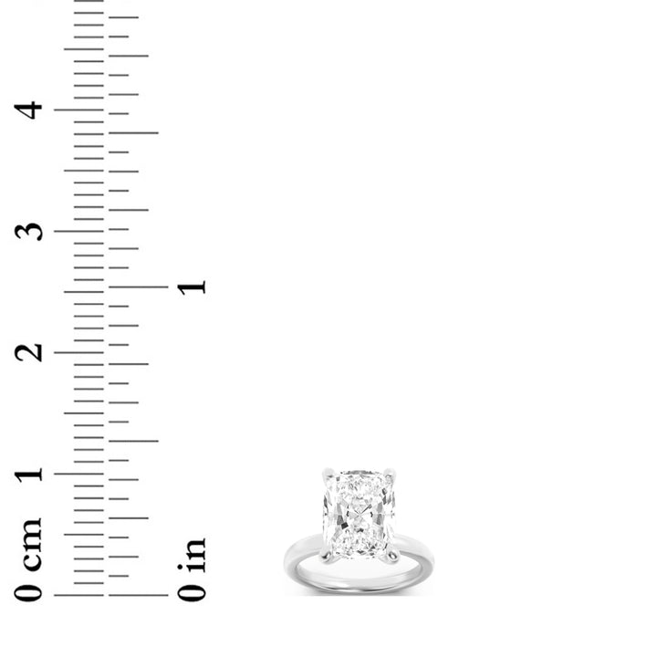 2Cttw Elongated Cushion Shaped Lab Grown Diamond (F/VS) Hidden Halo Plain Shank Engagement Ring in 14K Gold