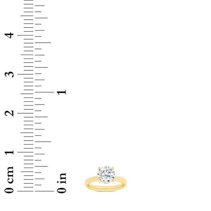 1CTW Round Shaped Lab Grown Diamond (F/VS) Hidden Halo Plain Shank Engagement Ring in 14K Gold