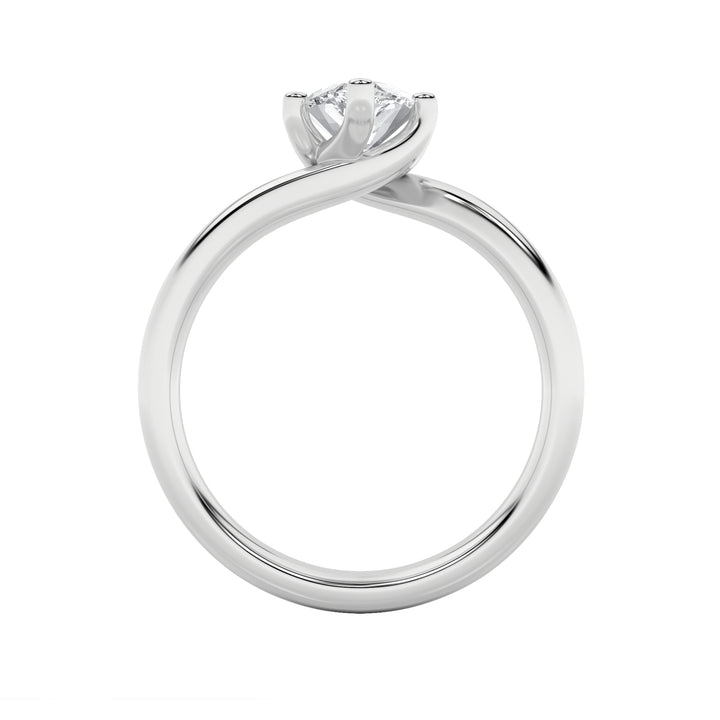 1CTW Marquise Shaped Lab Grown Diamond (F/VS) Bypass Shank Engagement Ring in 14K Gold