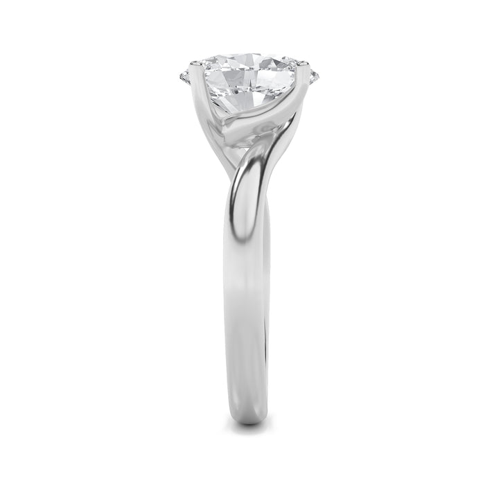 1CTW Oval Shaped Lab Grown Diamond (F/VS) Bypass Shank Engagement Ring in 14K Gold