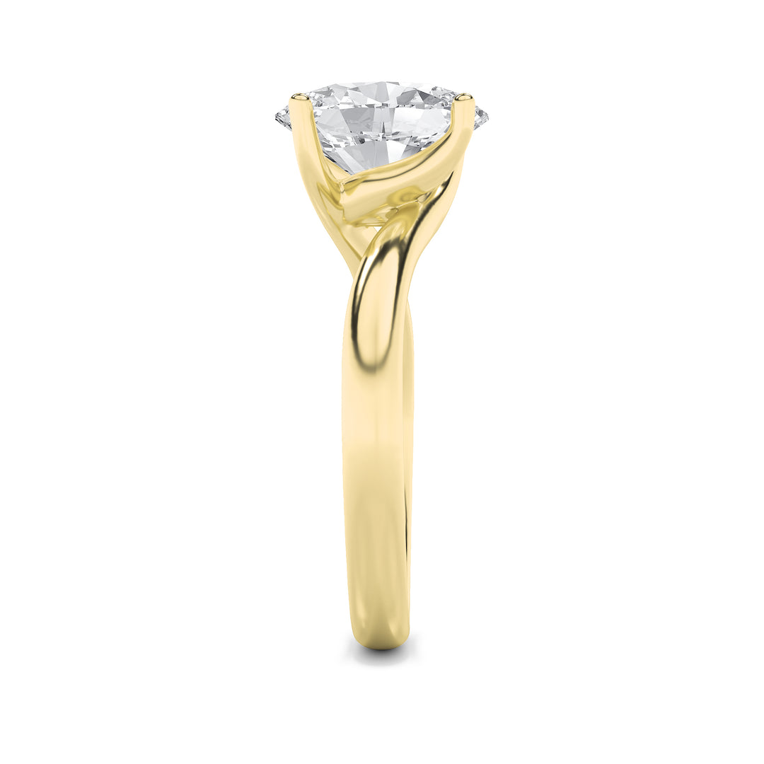 1CTW Oval Shaped Lab Grown Diamond (F/VS) Bypass Shank Engagement Ring in 14K Gold