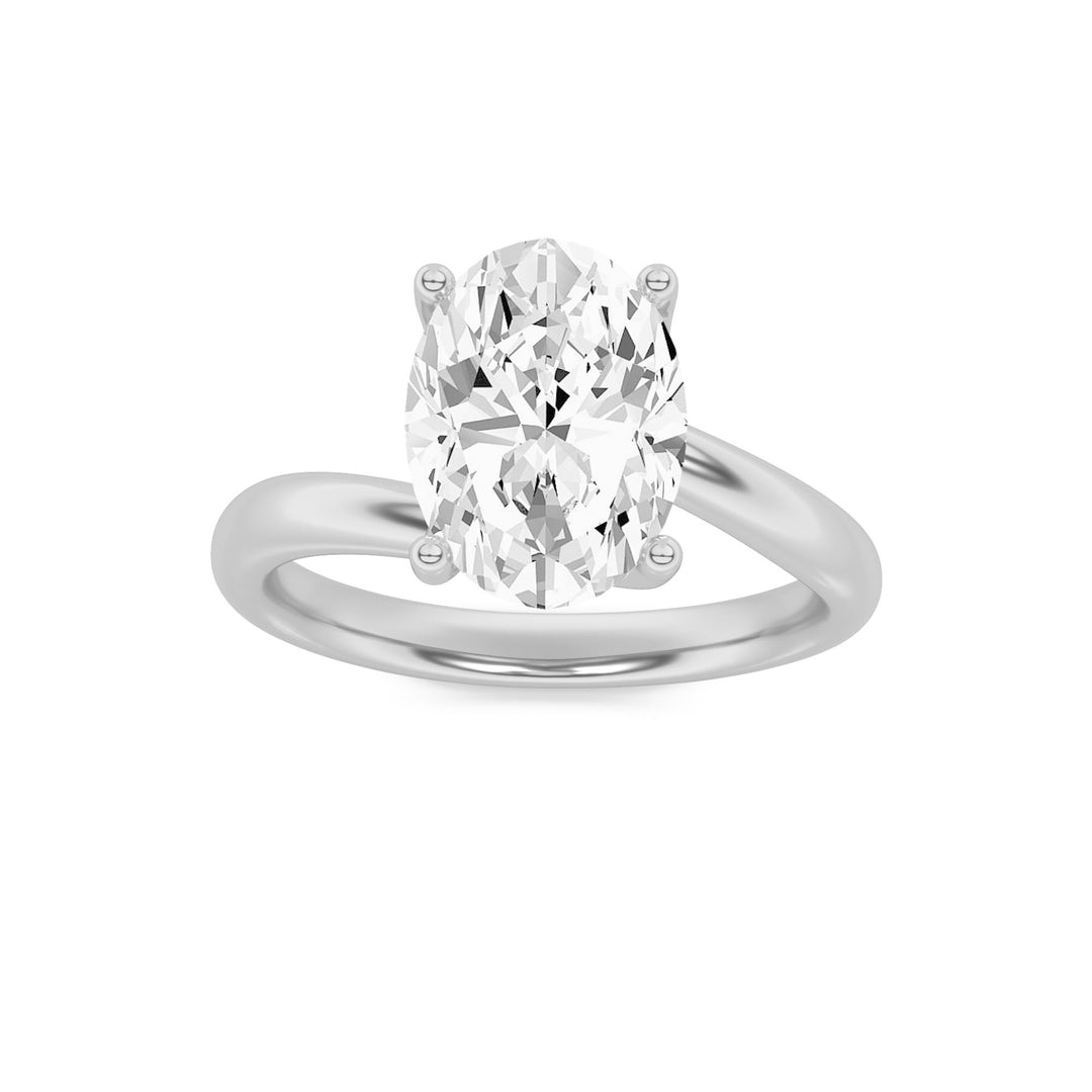 2Cttw Oval Shaped Lab Grown Diamond (F/VS) BypassShank Engagement Ring in 14K Gold