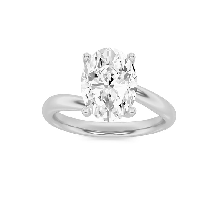 2Cttw Oval Shaped Lab Grown Diamond (F/VS) BypassShank Engagement Ring in 14K Gold
