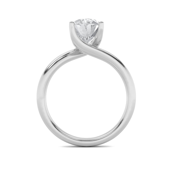 2Cttw Oval Shaped Lab Grown Diamond (F/VS) BypassShank Engagement Ring in 14K Gold