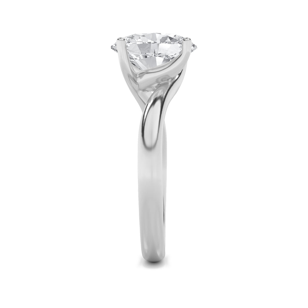 2Cttw Oval Shaped Lab Grown Diamond (F/VS) BypassShank Engagement Ring in 14K Gold