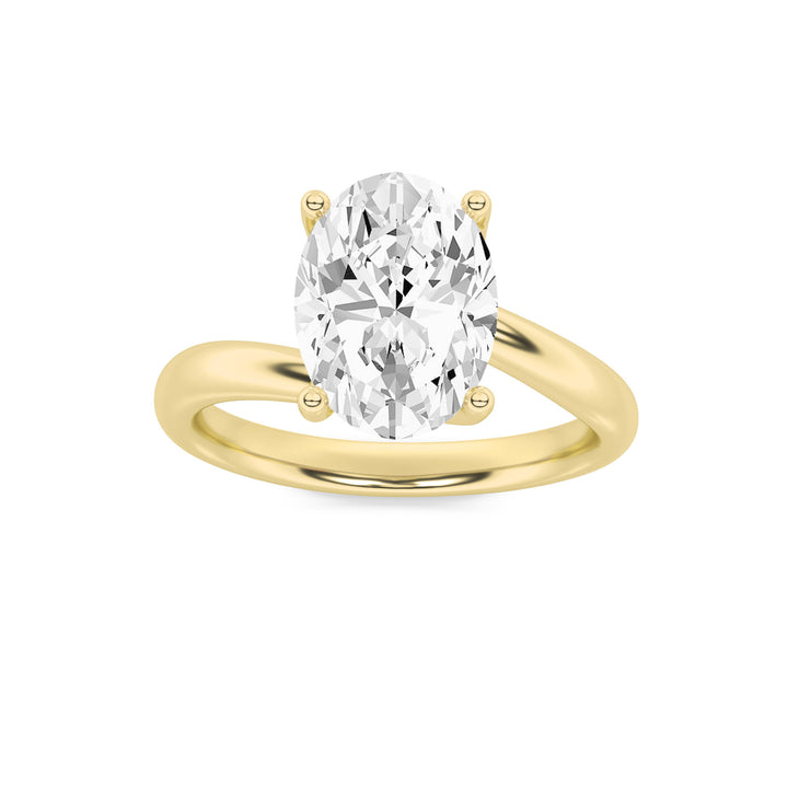 2Cttw Oval Shaped Lab Grown Diamond (F/VS) BypassShank Engagement Ring in 14K Gold