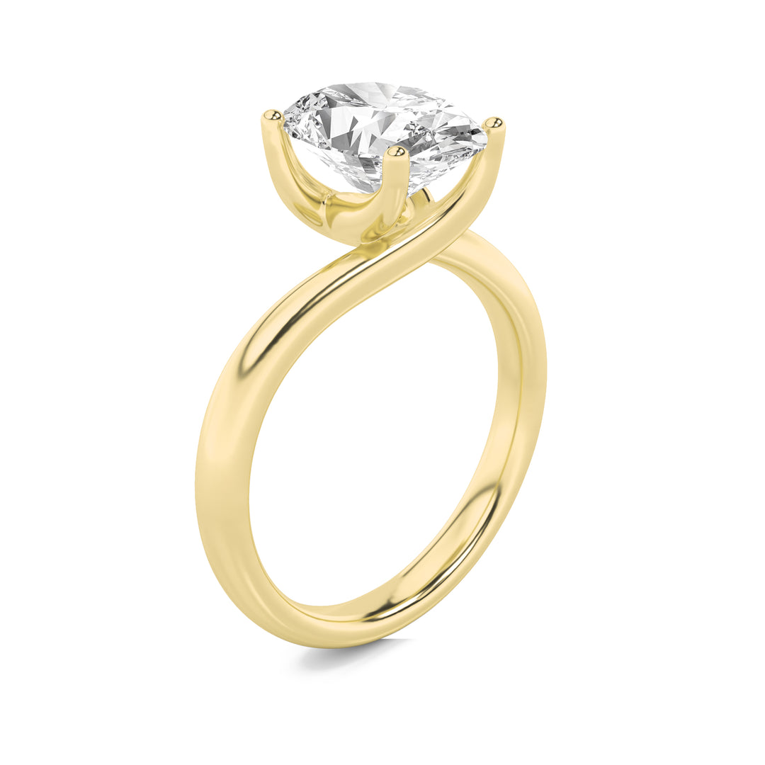 2Cttw Oval Shaped Lab Grown Diamond (F/VS) BypassShank Engagement Ring in 14K Gold