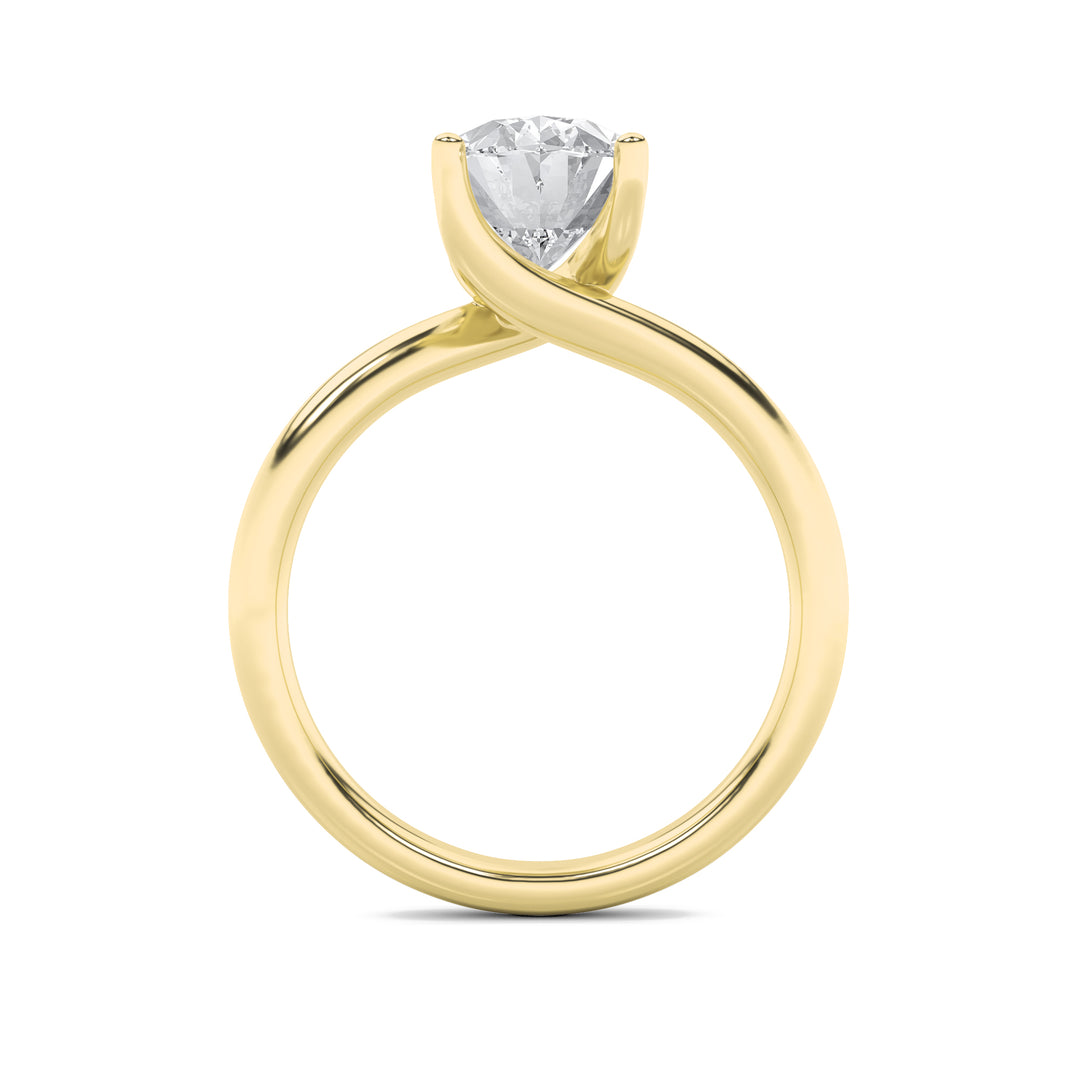 2Cttw Oval Shaped Lab Grown Diamond (F/VS) BypassShank Engagement Ring in 14K Gold