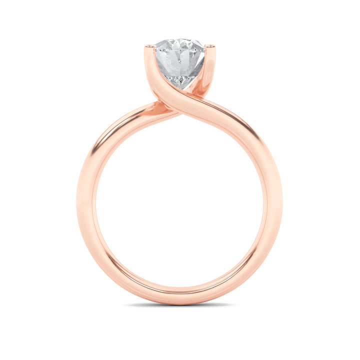 2Cttw Oval Shaped Lab Grown Diamond (F/VS) BypassShank Engagement Ring in 14K Gold