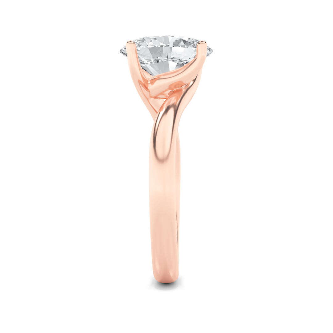 2Cttw Oval Shaped Lab Grown Diamond (F/VS) BypassShank Engagement Ring in 14K Gold