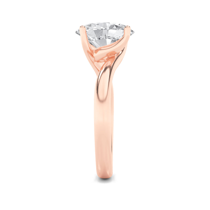 2Cttw Oval Shaped Lab Grown Diamond (F/VS) BypassShank Engagement Ring in 14K Gold