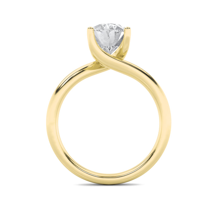 3Cttw Oval Shaped Lab Grown Diamond (F/VS) BypassShank Engagement Ring in 14K Gold