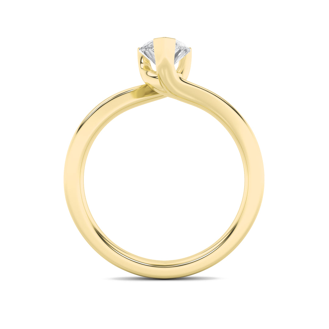 1CTW Pear Shaped Lab Grown Diamond (F/VS) Bypass Shank Engagement Ring in 14K Gold
