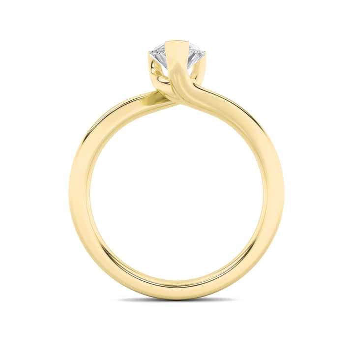 1CTW Pear Shaped Lab Grown Diamond (F/VS) Bypass Shank Engagement Ring in 14K Gold