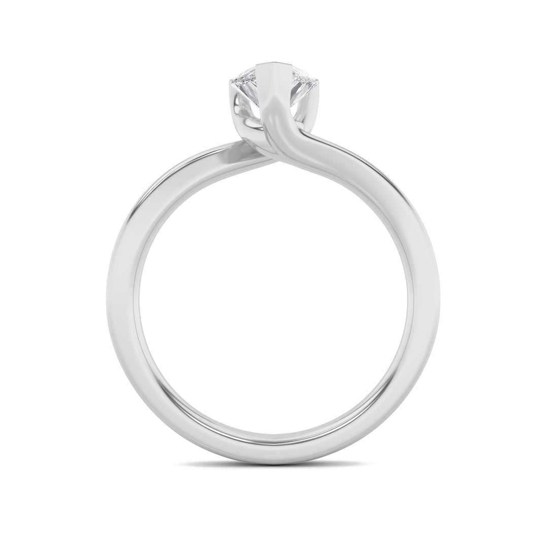 2Cttw Pear Shaped Lab Grown Diamond (F/VS) BypassShank Engagement Ring in 14K Gold