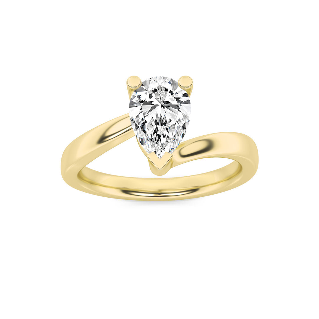 2Cttw Pear Shaped Lab Grown Diamond (F/VS) BypassShank Engagement Ring in 14K Gold