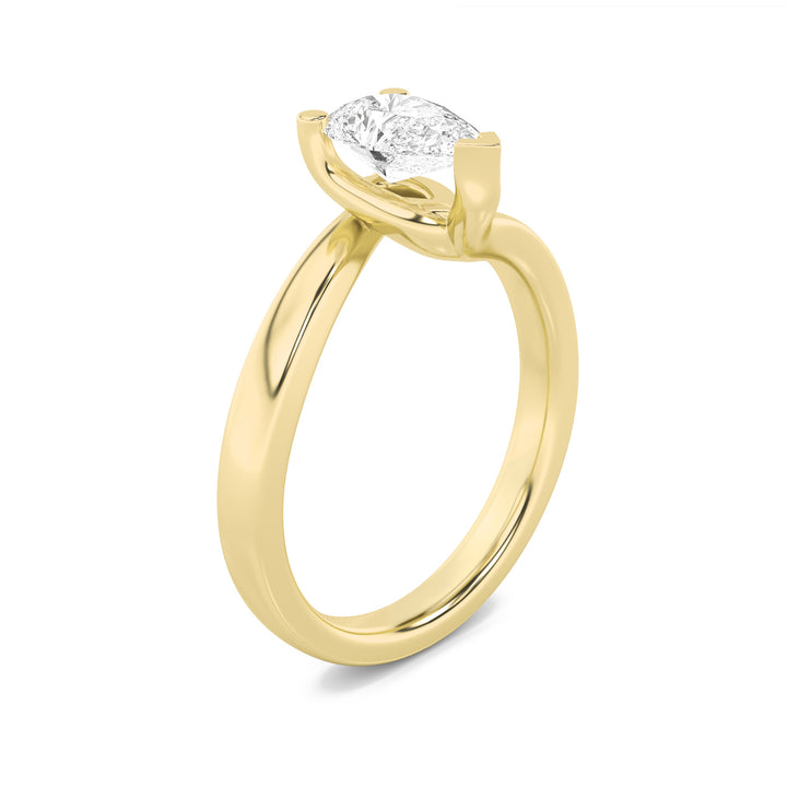 2Cttw Pear Shaped Lab Grown Diamond (F/VS) BypassShank Engagement Ring in 14K Gold