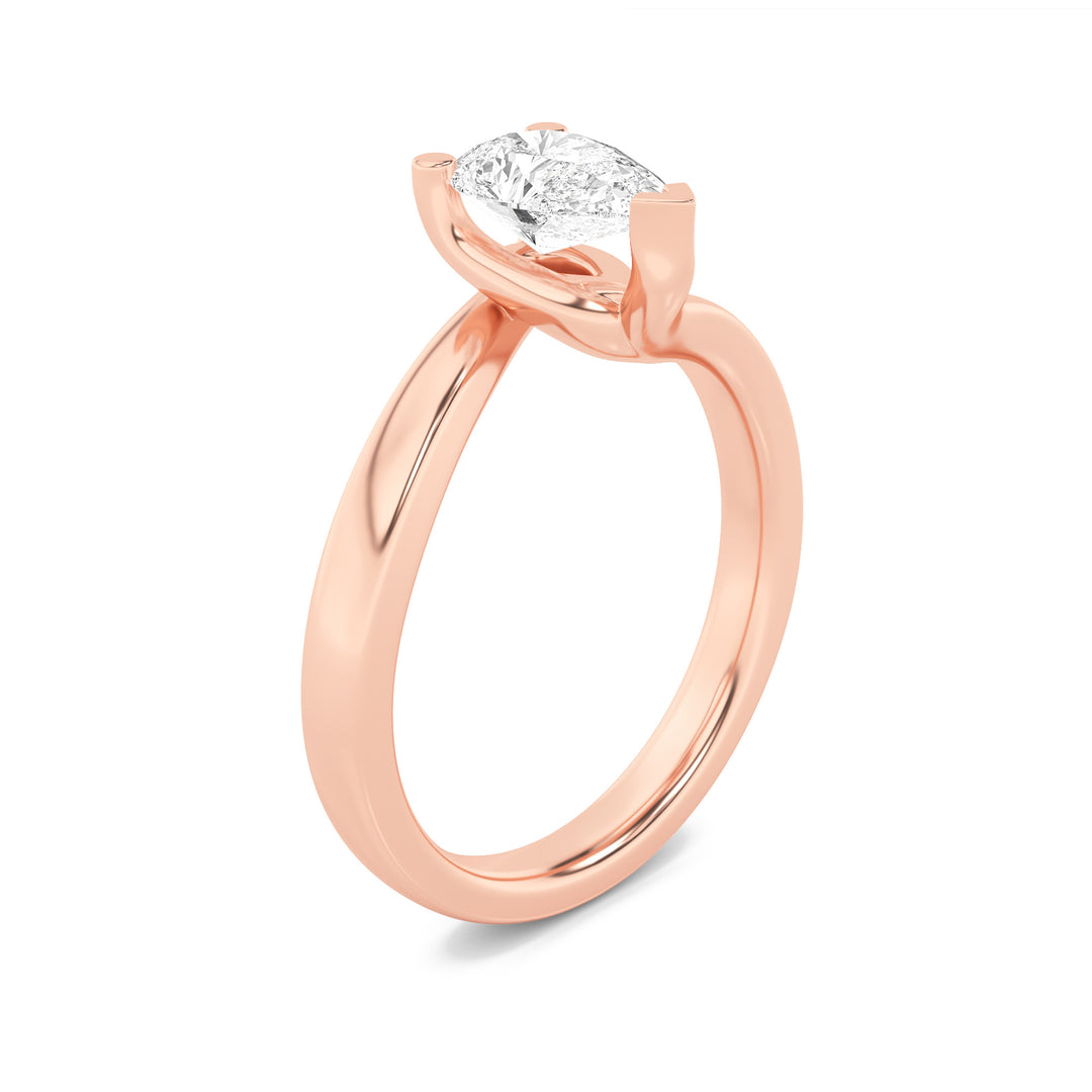 2Cttw Pear Shaped Lab Grown Diamond (F/VS) BypassShank Engagement Ring in 14K Gold