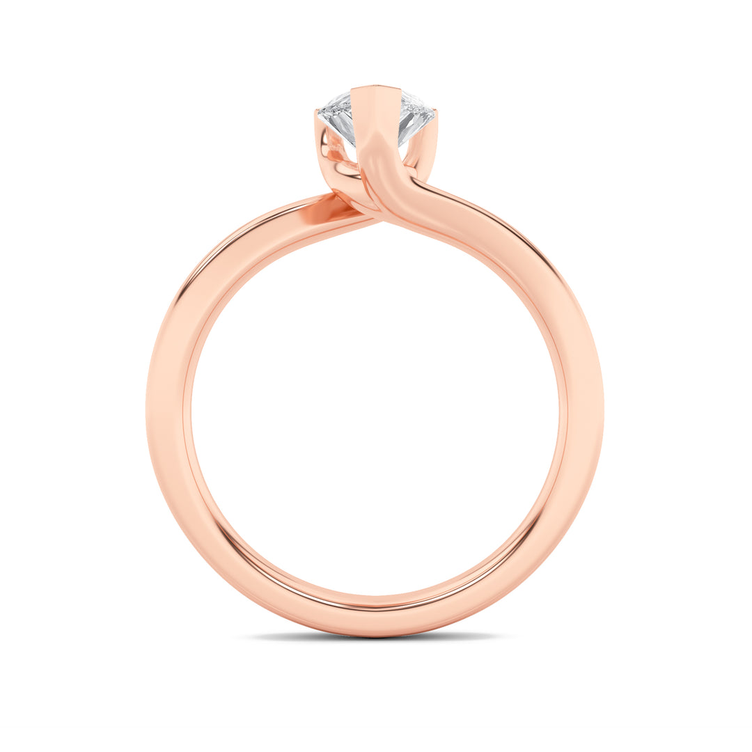 2Cttw Pear Shaped Lab Grown Diamond (F/VS) BypassShank Engagement Ring in 14K Gold