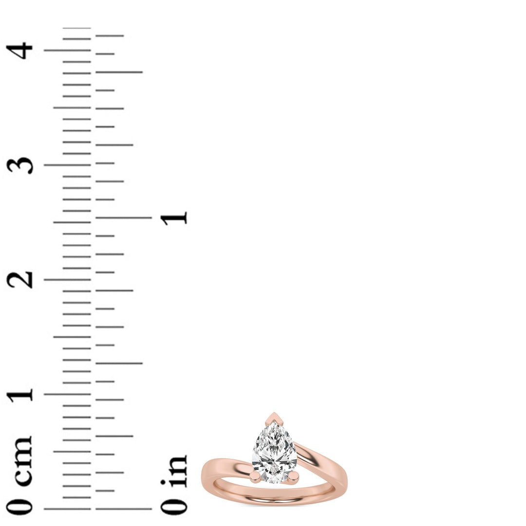 2Cttw Pear Shaped Lab Grown Diamond (F/VS) BypassShank Engagement Ring in 14K Gold