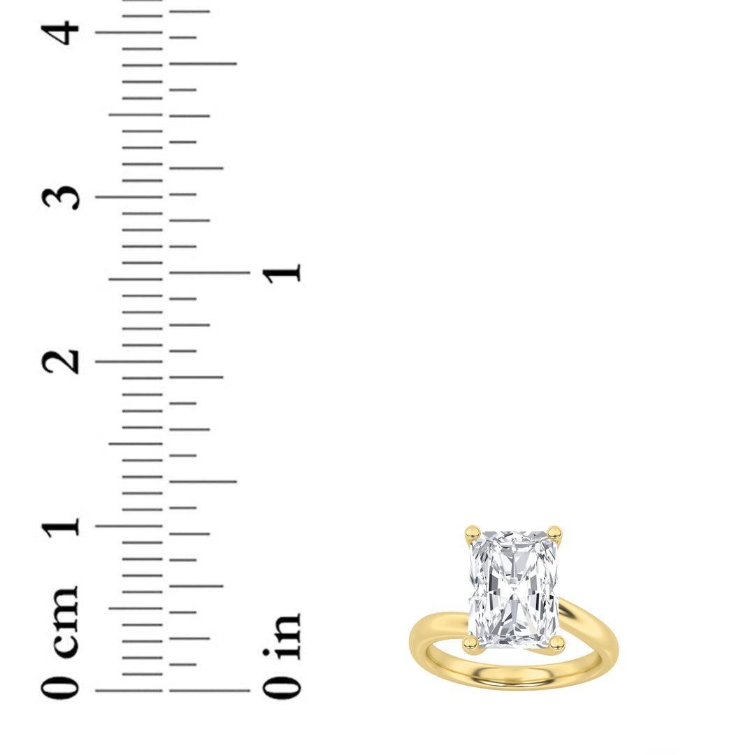 1CTW Radiant Shaped Lab Grown Diamond (F/VS) Bypass Shank Engagement Ring in 14K Gold