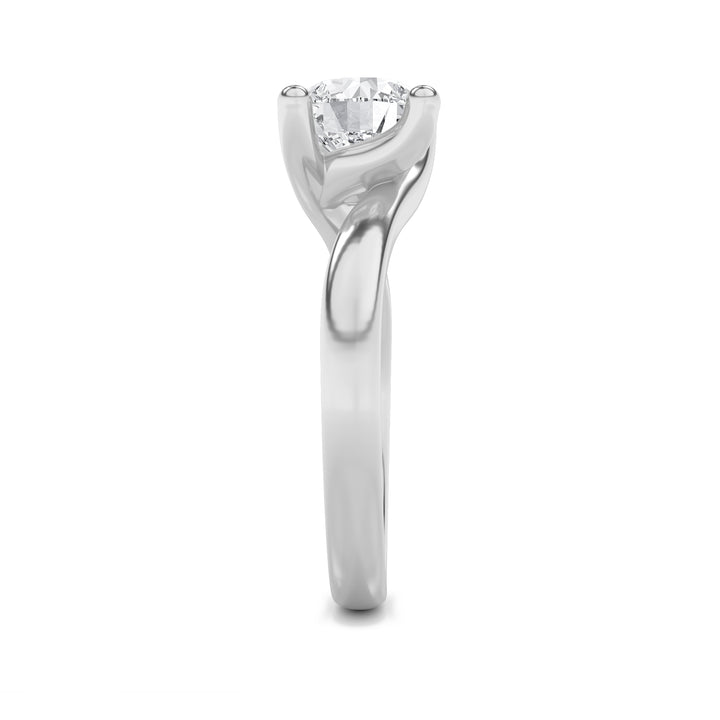 2Cttw Round Shaped Lab Grown Diamond (F/VS) Bypass Shank Engagement Ring in 14K Gold