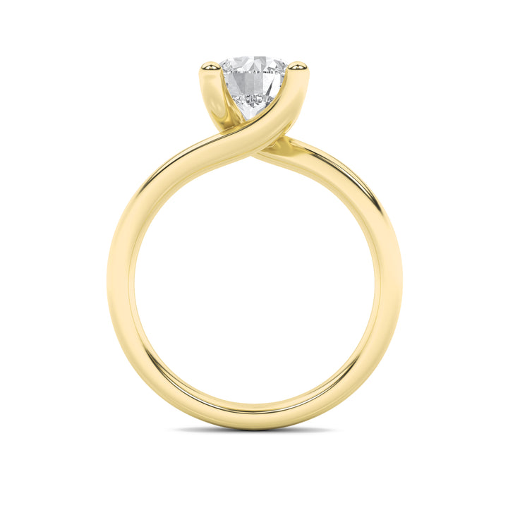 2Cttw Round Shaped Lab Grown Diamond (G/VS) Bypass Shank Engagement Ring in 14K Gold