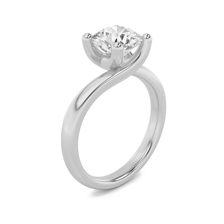 3Cttw Round Shaped Lab Grown Diamond (F/VS) Bypass Shank Engagement Ring in 14K Gold