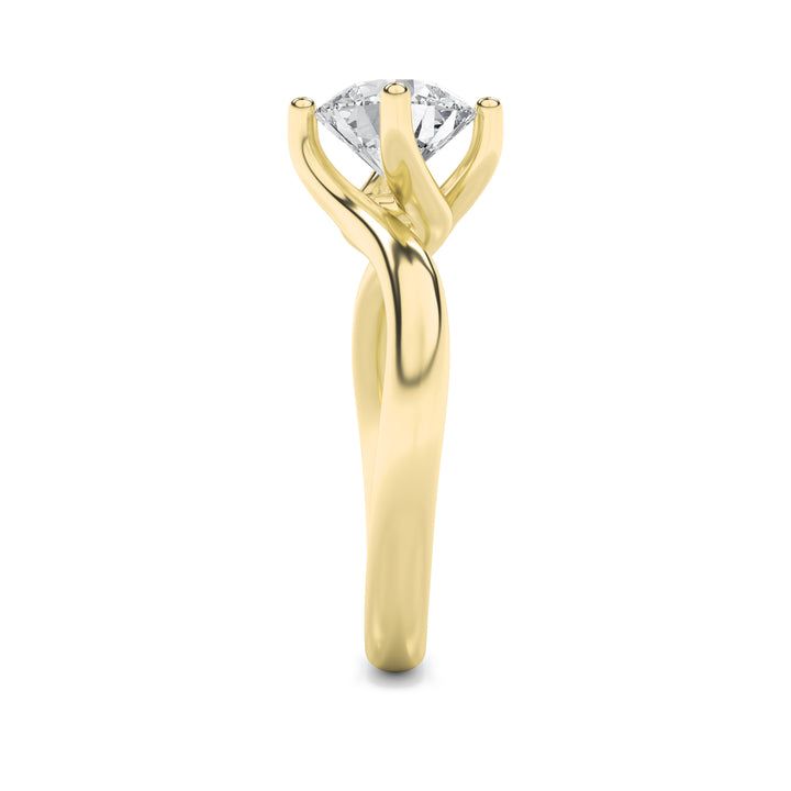 2CTW Round Shaped Lab Grown Diamond (G/VS) Bypass Shank Engagement Ring in 14K Gold