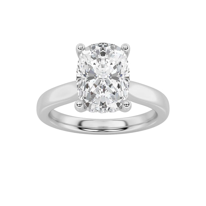 2Cttw Elongated Cushion Shaped Lab Grown Diamond (F/VS) Classic Cathedral Shank Engagement Ring in 14K Gold