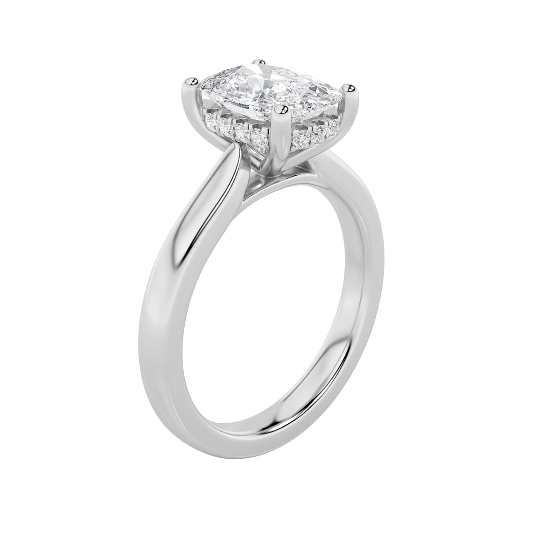 2Cttw Elongated Cushion Shaped Lab Grown Diamond (F/VS) Classic Cathedral Shank Engagement Ring in 14K Gold