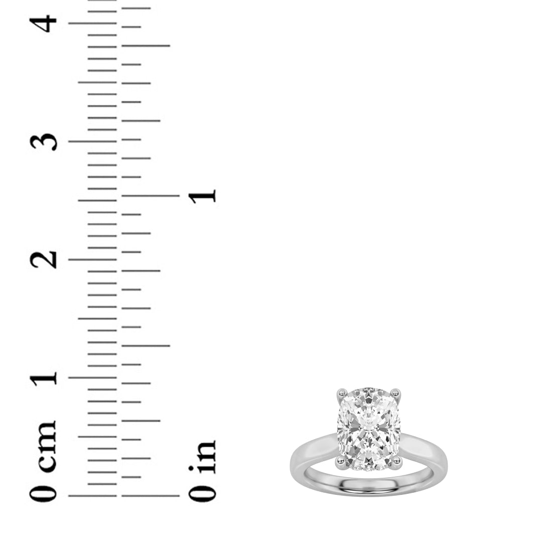 2Cttw Elongated Cushion Shaped Lab Grown Diamond (F/VS) Classic Cathedral Shank Engagement Ring in 14K Gold