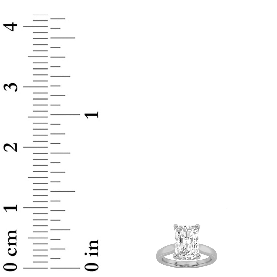 1Cttw Radiant Shaped Lab Grown Diamond (F/VVS) Hidden Halo Cathedral Shank Engagement Ring in 14K Gold