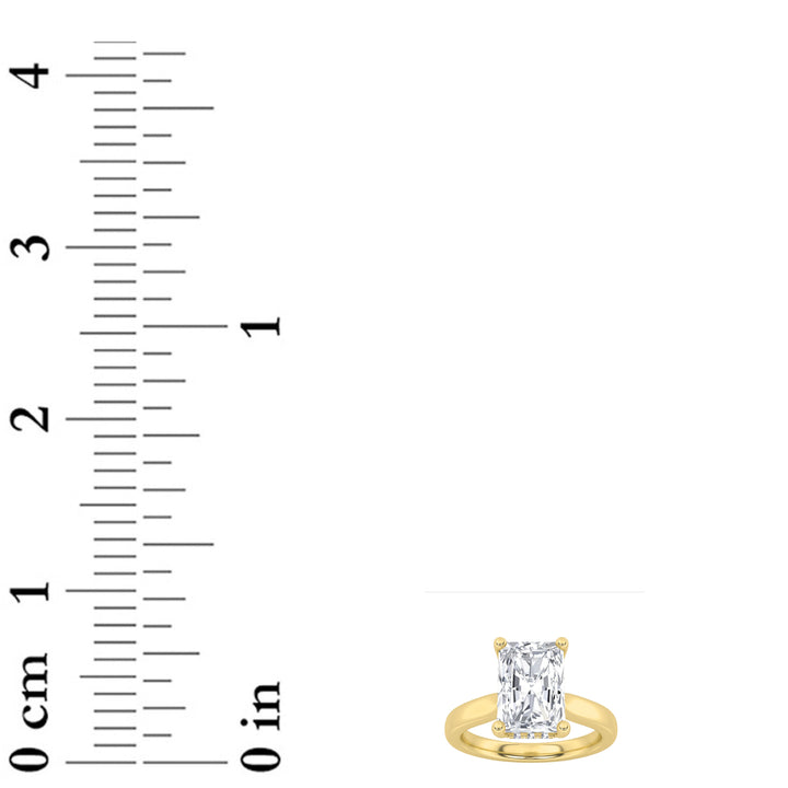 2Cttw Radiant Shaped Lab Grown Diamond (F/VS) Hidden Halo Cathedral Shank Engagement Ring in 14K Gold