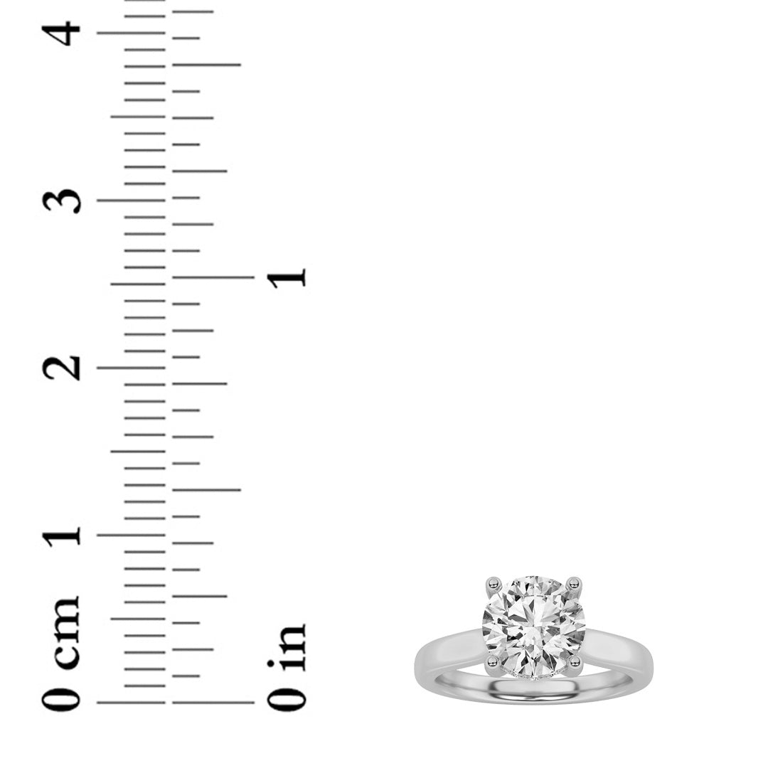 1CTW Round Shaped Lab Grown Diamond (F/VVS) Hidden Halo Cathedral Shank Engagement Ring in 14K Gold
