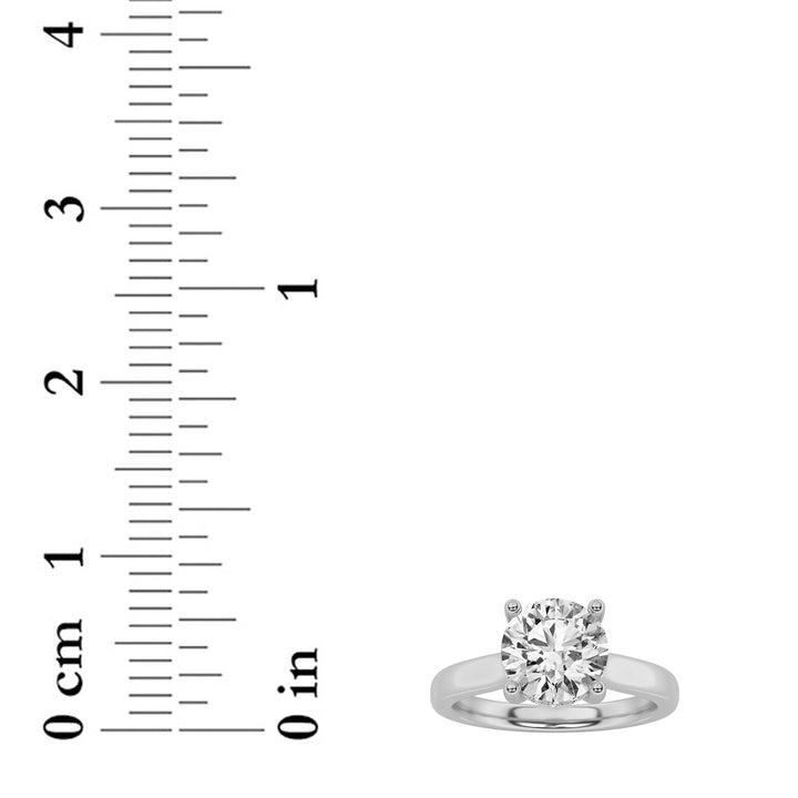 1CTW Round Shaped Lab Grown Diamond (F/VVS) Hidden Halo Cathedral Shank Engagement Ring in 14K Gold