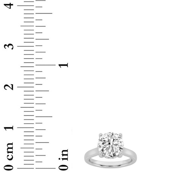 1.5Cttw Round Shaped Lab Grown Diamond (F/VS) Hidden Halo Cathedral Shank Engagement Ring in 14K Gold