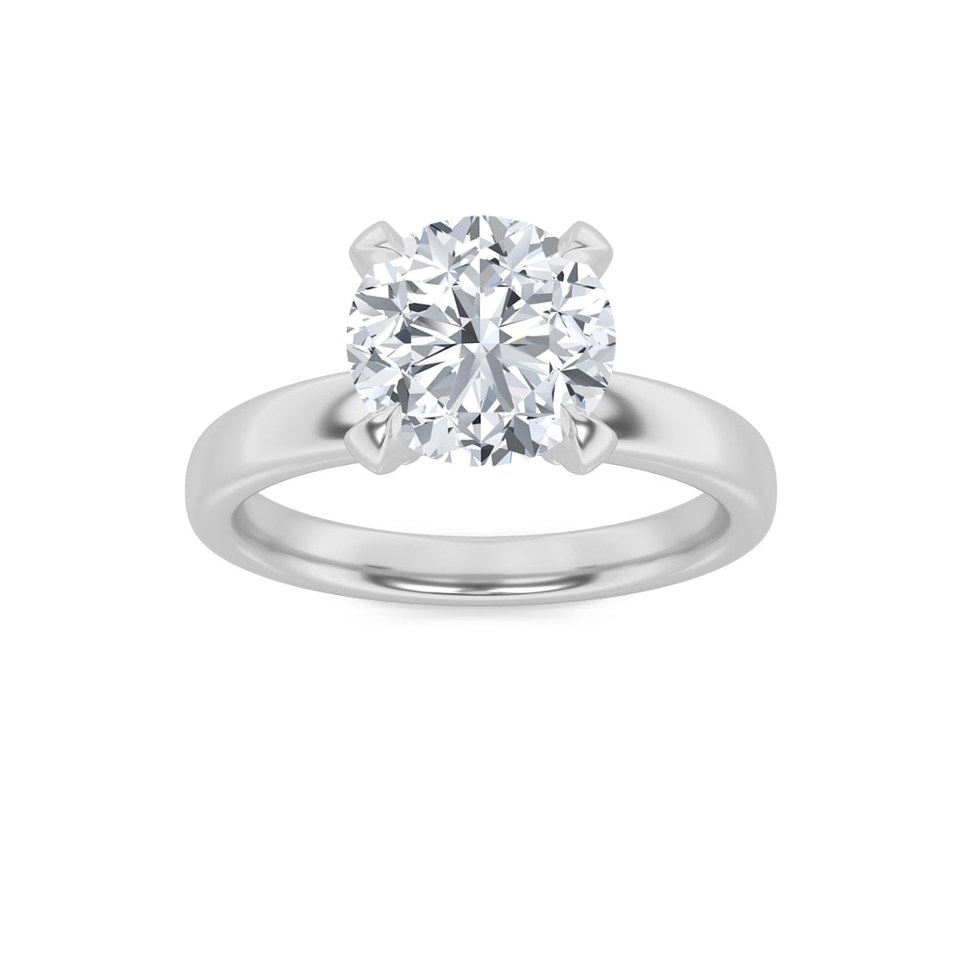 2Cttw Round Shaped Lab Grown Diamond (F/VS) Hidden Halo Petite Shank Ring in 14K Gold